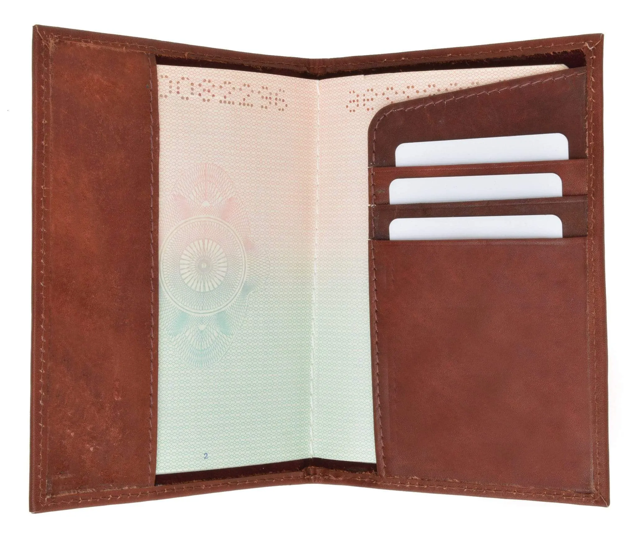 Genuine Leather Passport Cover Holder Wallet Case Travel Many Colors 601 CF BLIND (C)