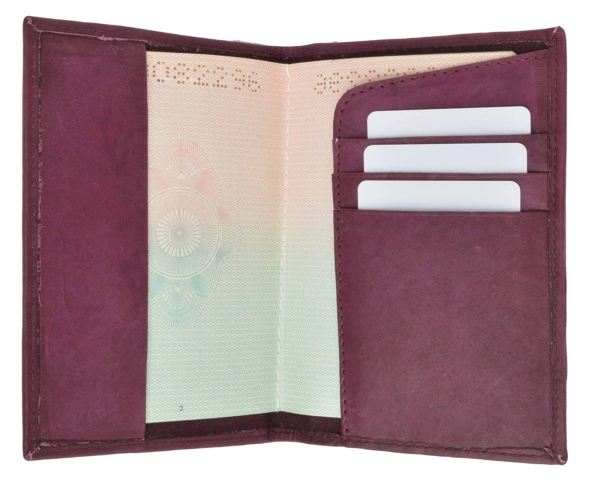 Genuine Leather Passport Cover Holder Wallet Case Travel Many Colors 601 CF BLIND (C)