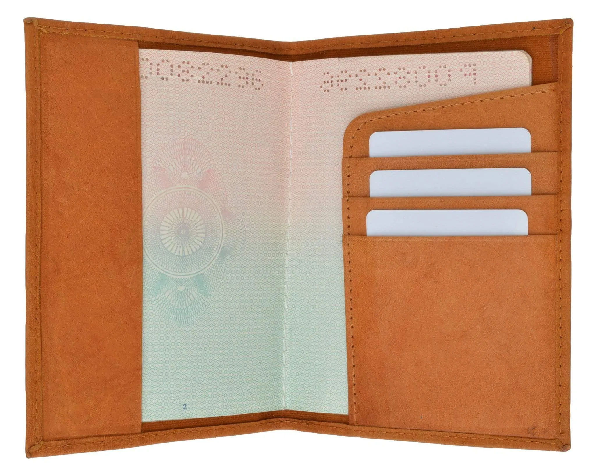 Genuine Leather Passport Cover Holder Wallet Case Travel Many Colors 601 CF BLIND (C)