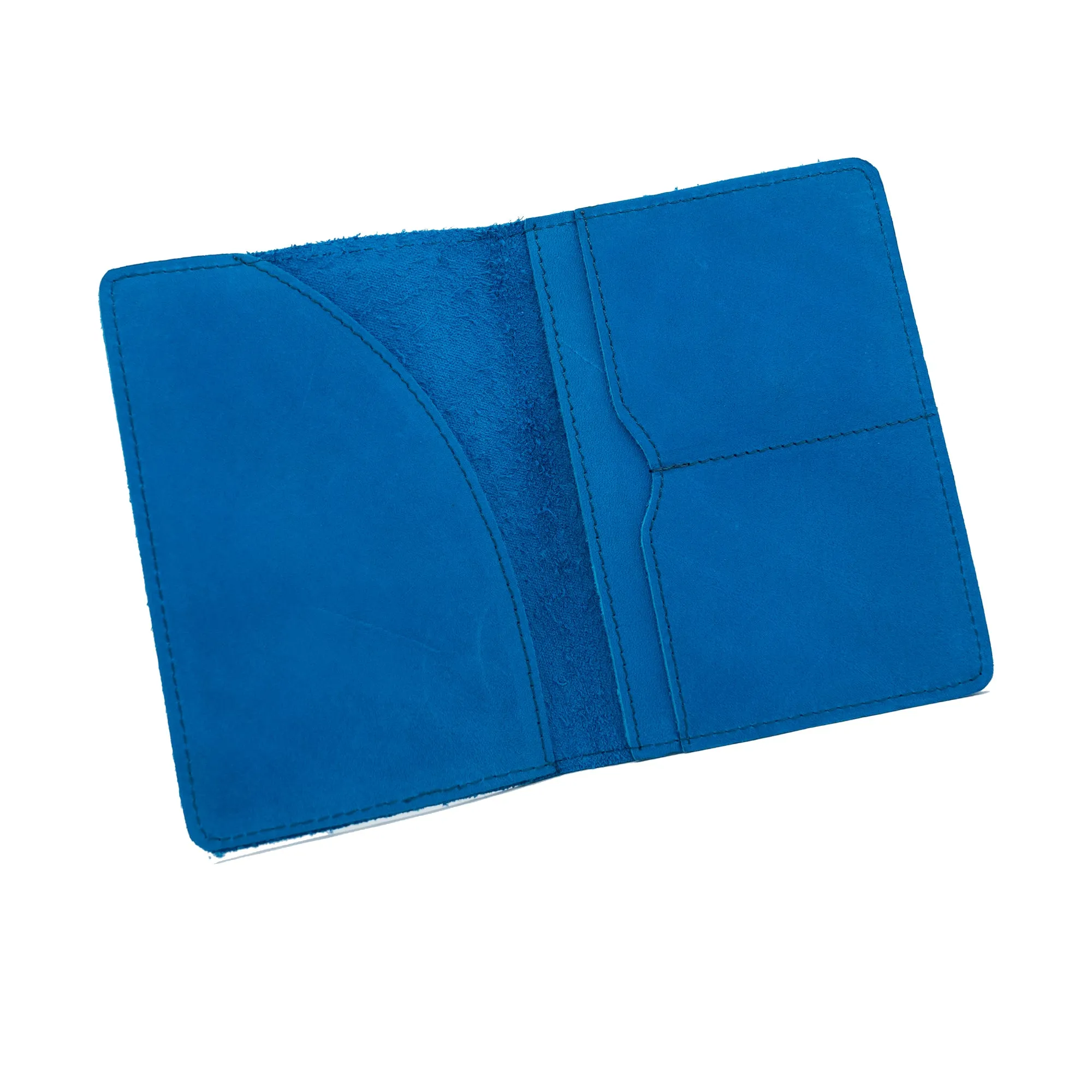 Genuine Leather Passport Holder Blue