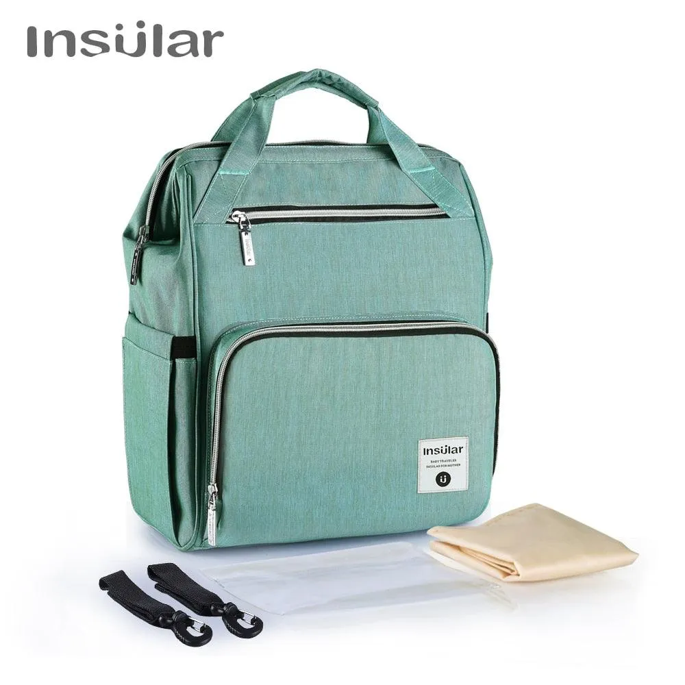 Insular Brand Nappy Backpack Bag Mummy Large Capacity Stroller Bag Mom Baby Multi-function Waterproof Outdoor Travel Diaper Bags