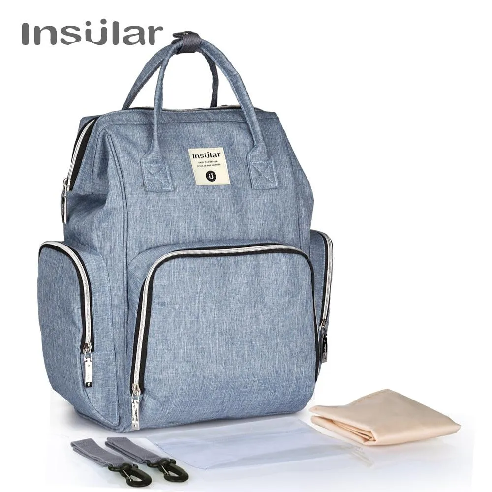 Insular Brand Nappy Backpack Bag Mummy Large Capacity Stroller Bag Mom Baby Multi-function Waterproof Outdoor Travel Diaper Bags