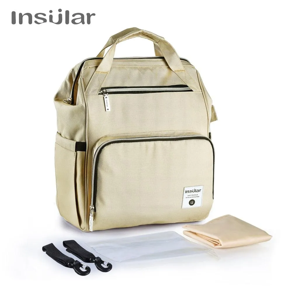 Insular Brand Nappy Backpack Bag Mummy Large Capacity Stroller Bag Mom Baby Multi-function Waterproof Outdoor Travel Diaper Bags