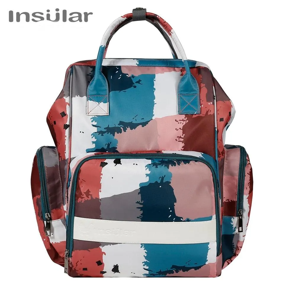 Insular Brand Nappy Backpack Bag Mummy Large Capacity Stroller Bag Mom Baby Multi-function Waterproof Outdoor Travel Diaper Bags