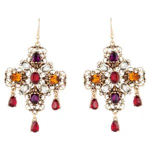 Jewelled Cross Earrings