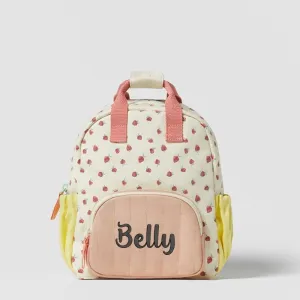 Kid Customized Name Strawberry Print Schoolbag Gift