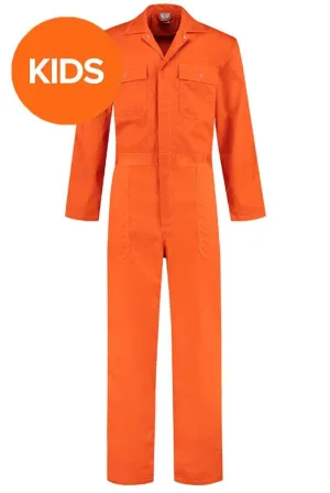 Kinderoverall polyester/katoen oranje