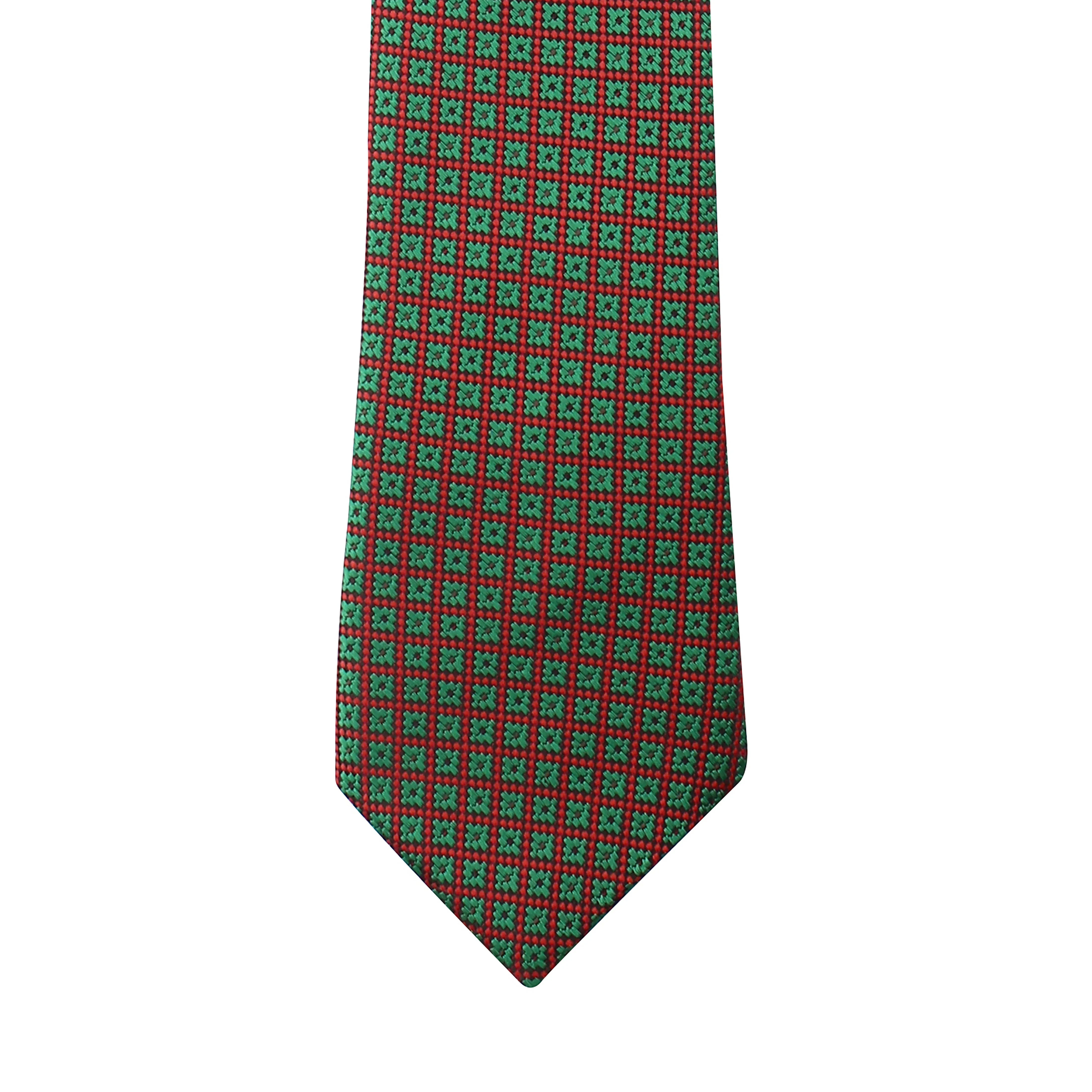 Kovove Green Checkered Necktie and Pocket Square Gift Box