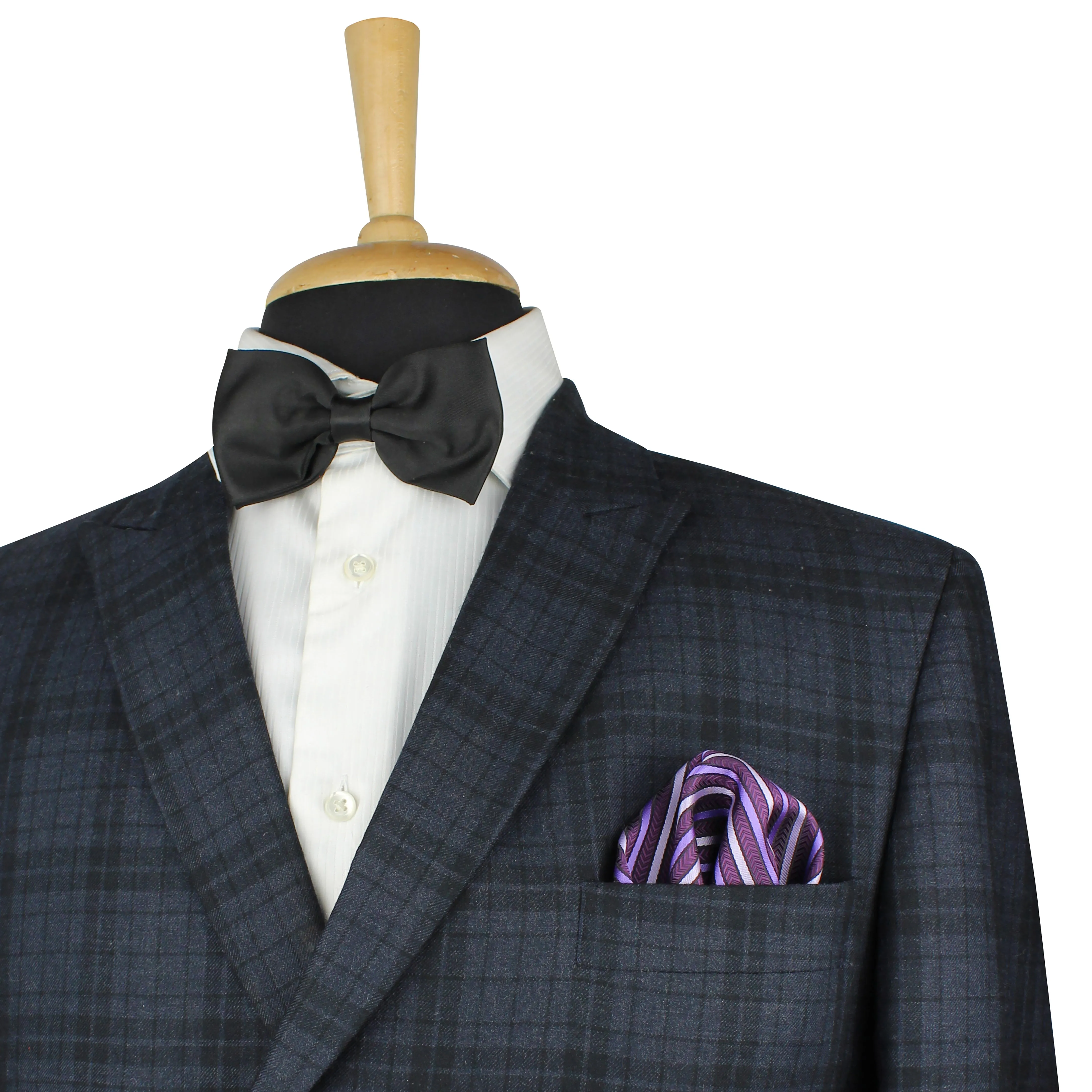 Kovove Purple Striped Necktie and Pocket Square Gift Box