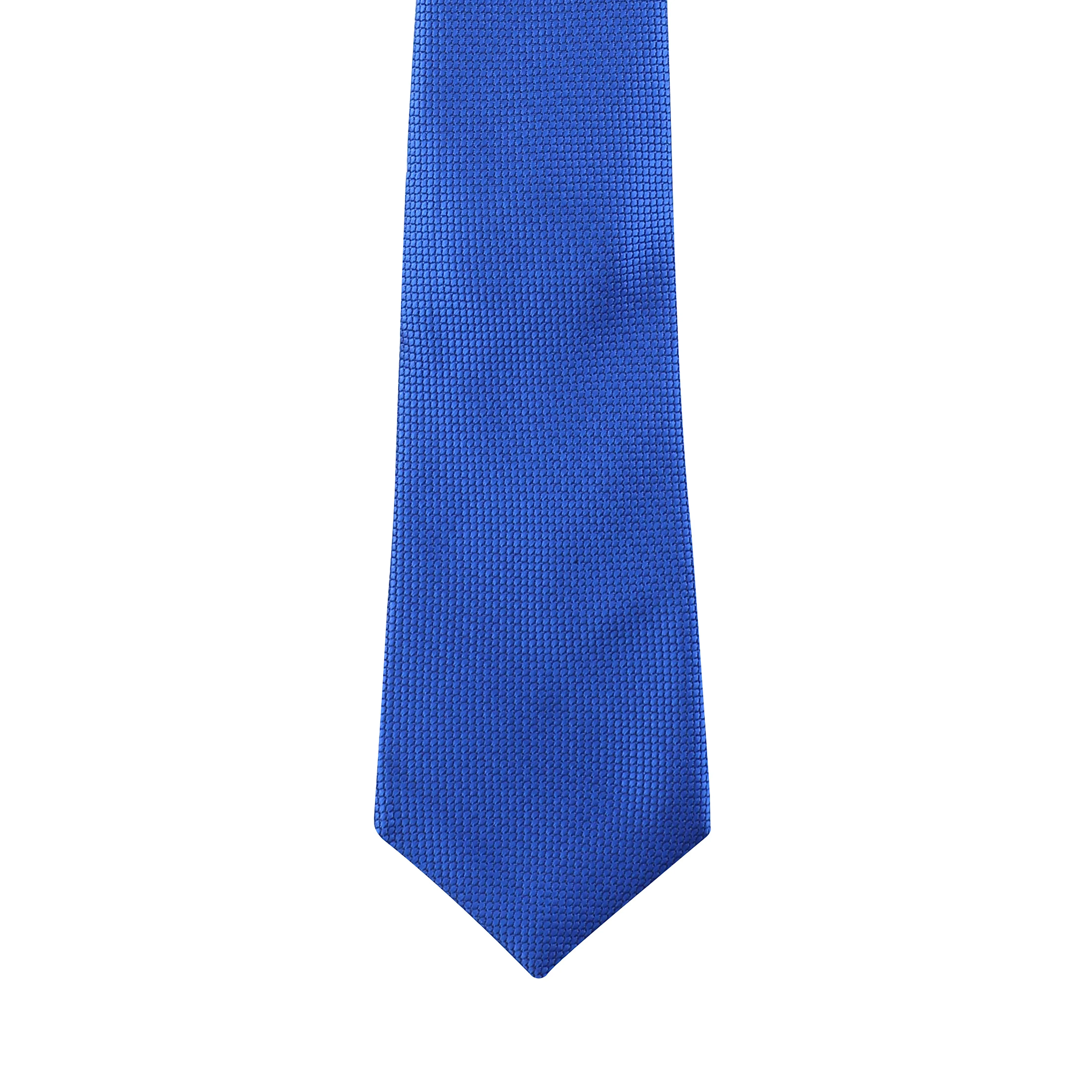 Kovove Refreshing Blue Checkered Necktie and Pocket Square Gift Box