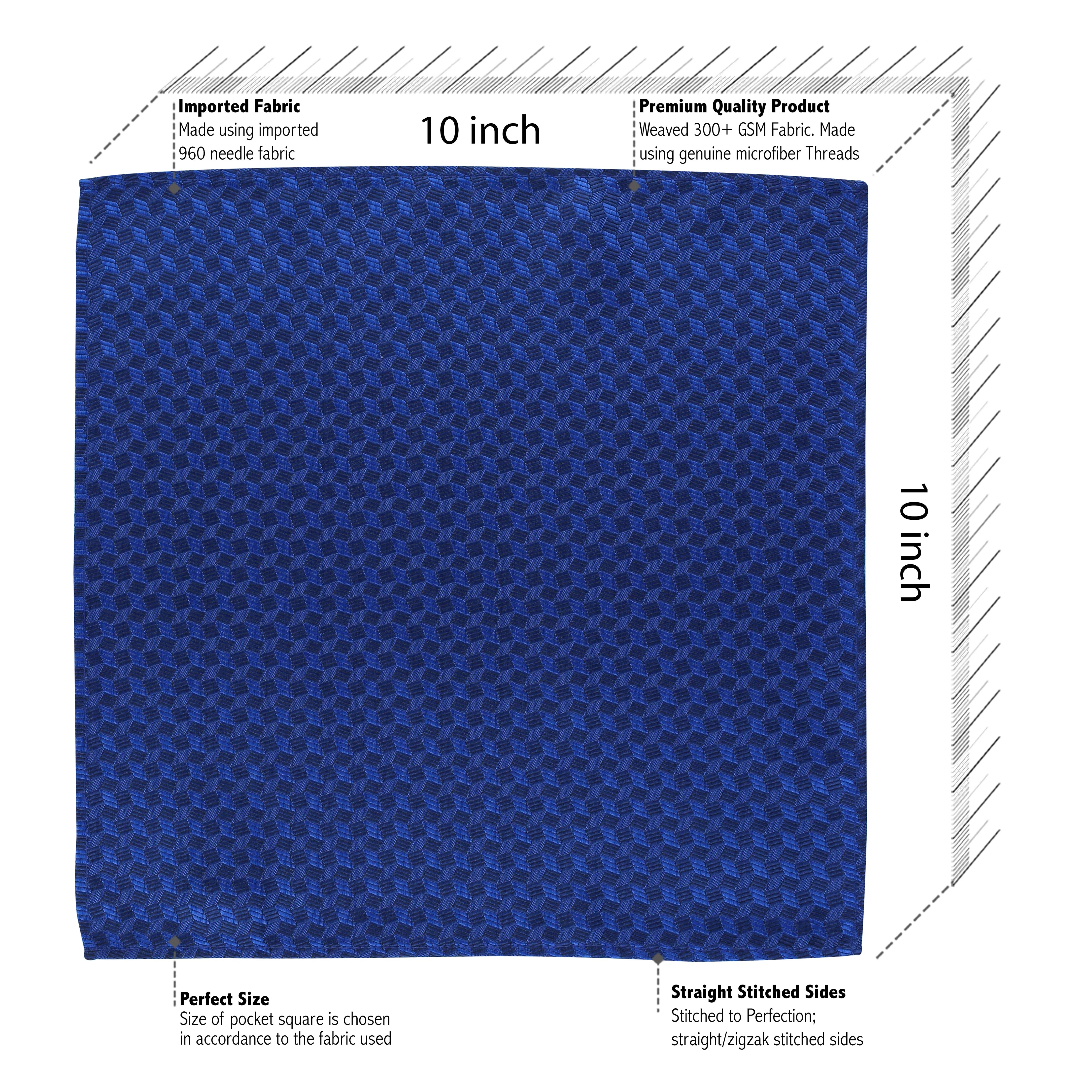 Kovove The Abstractzoid Blue Pocket Square For Men