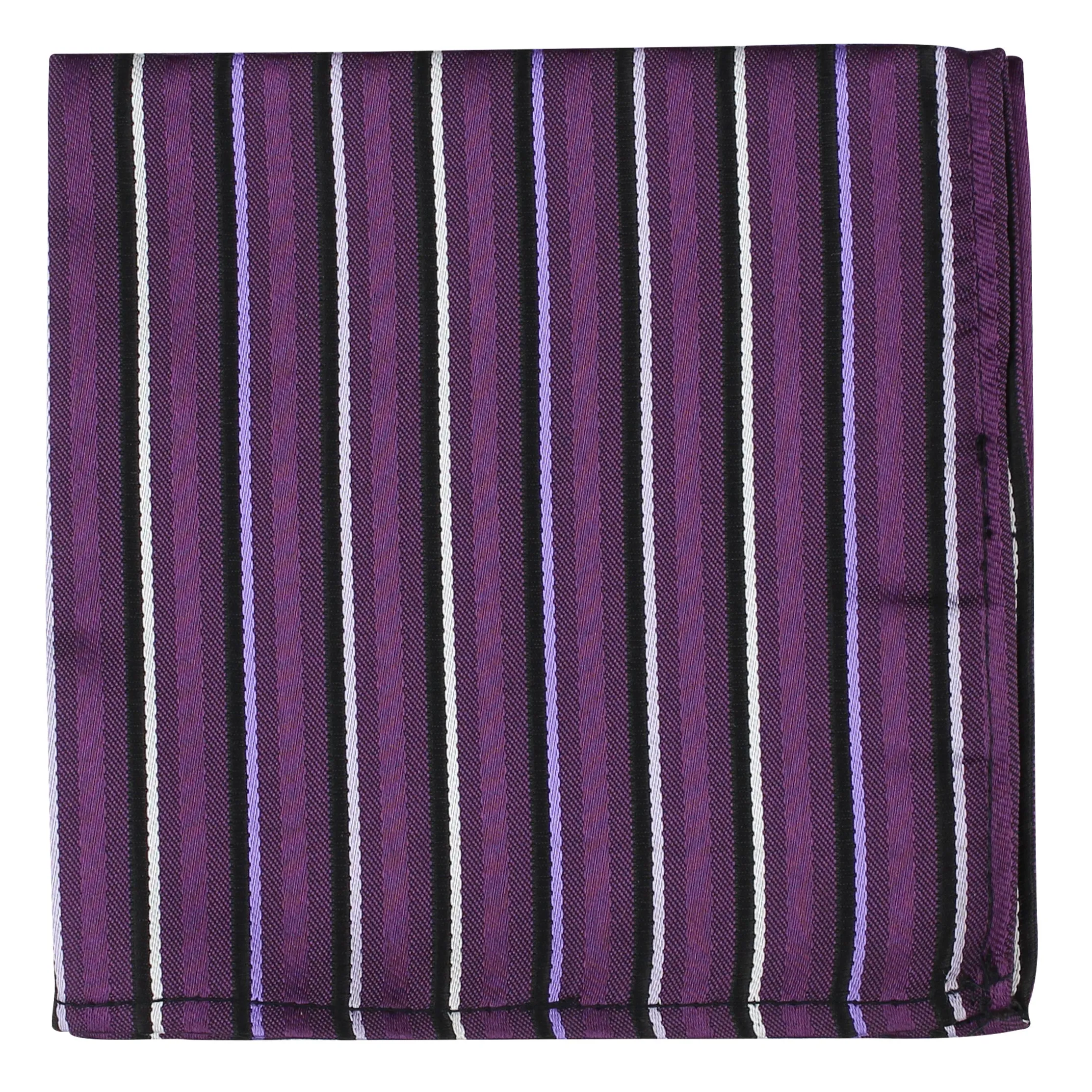 Kovove The Blissful Striped Purple Pocket Square For Men