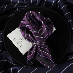 Kovove The Blissful Striped Purple Pocket Square For Men