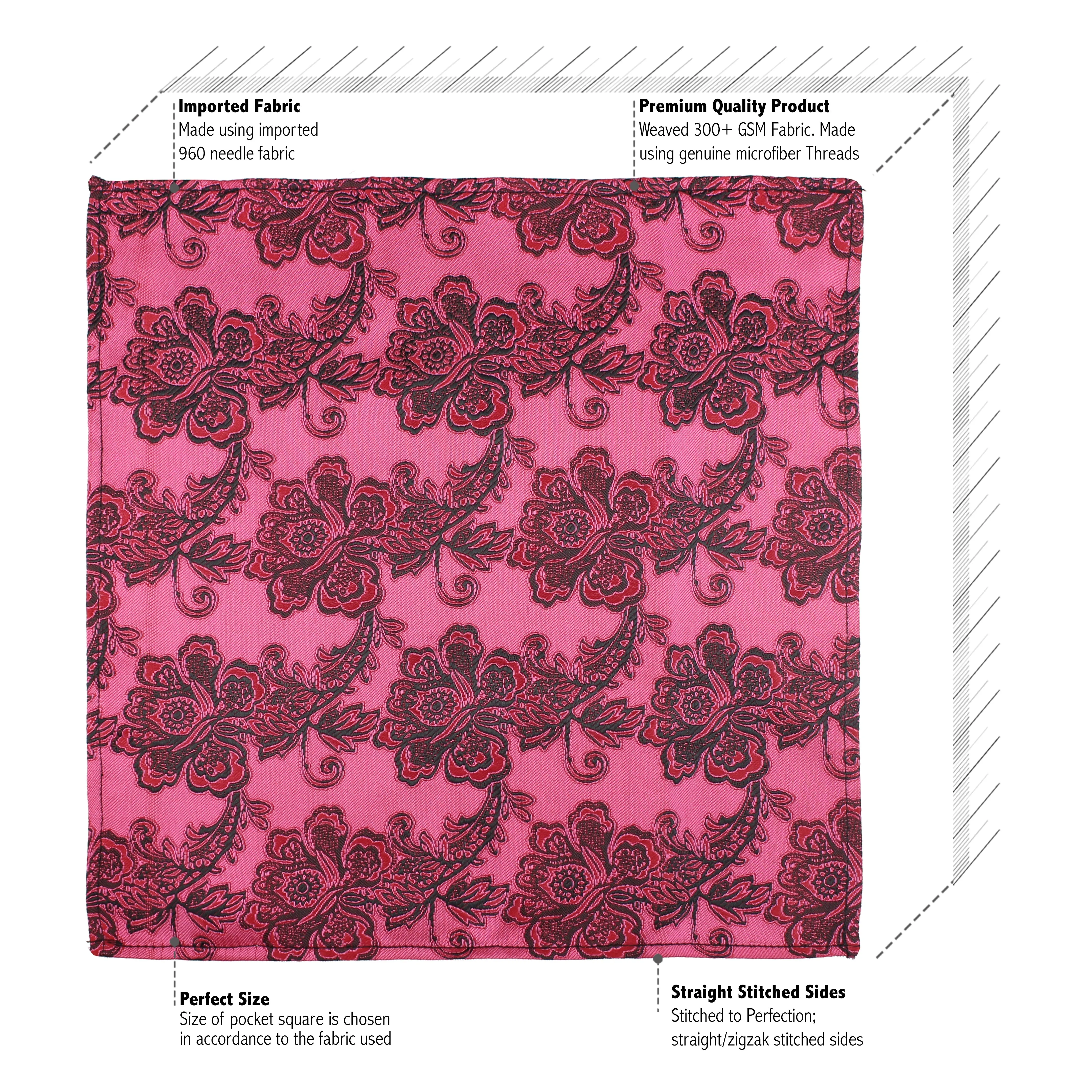 Kovove The Blooming Floral Pink Pocket Square