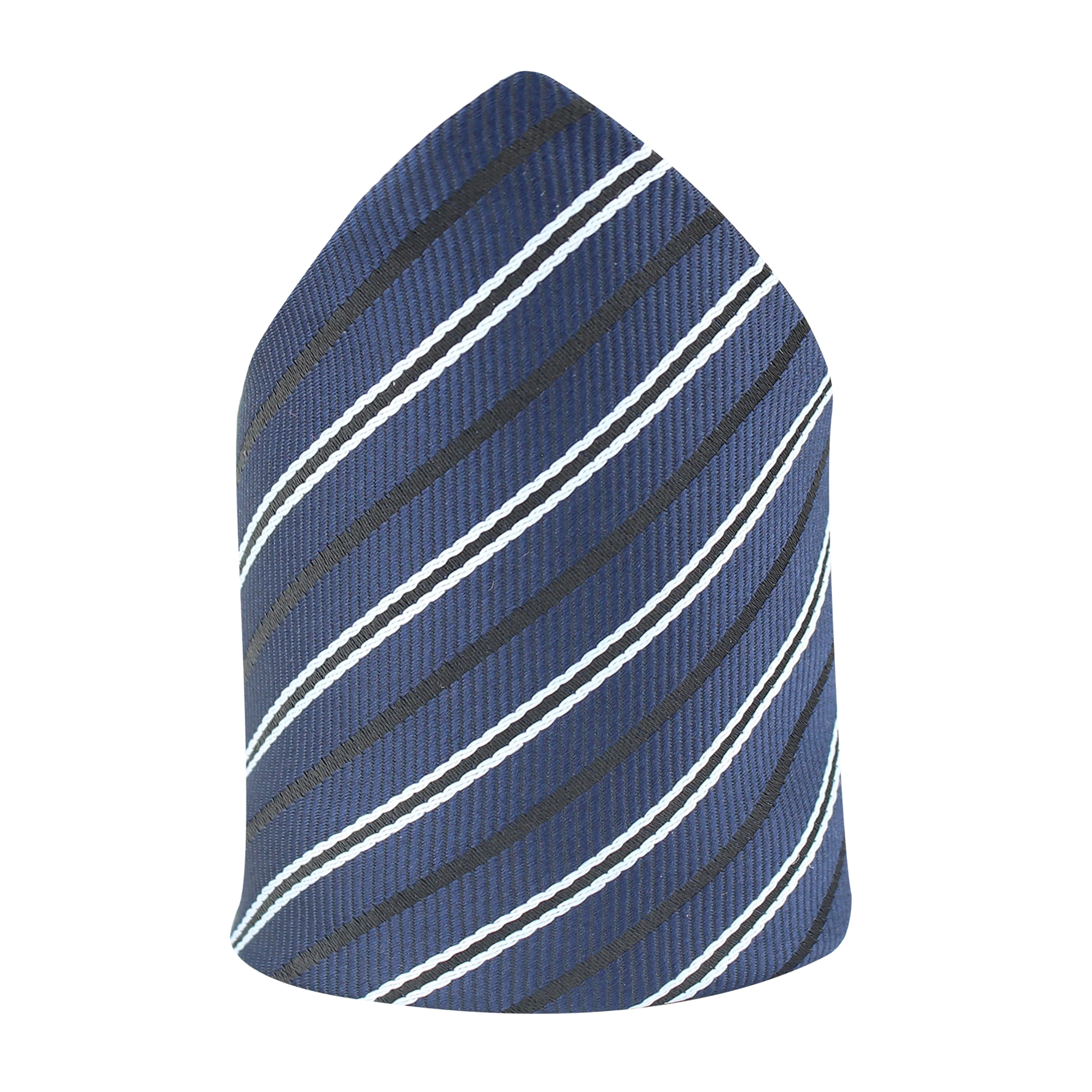 Kovove The Blue Treat Striped Pocket Square For Men