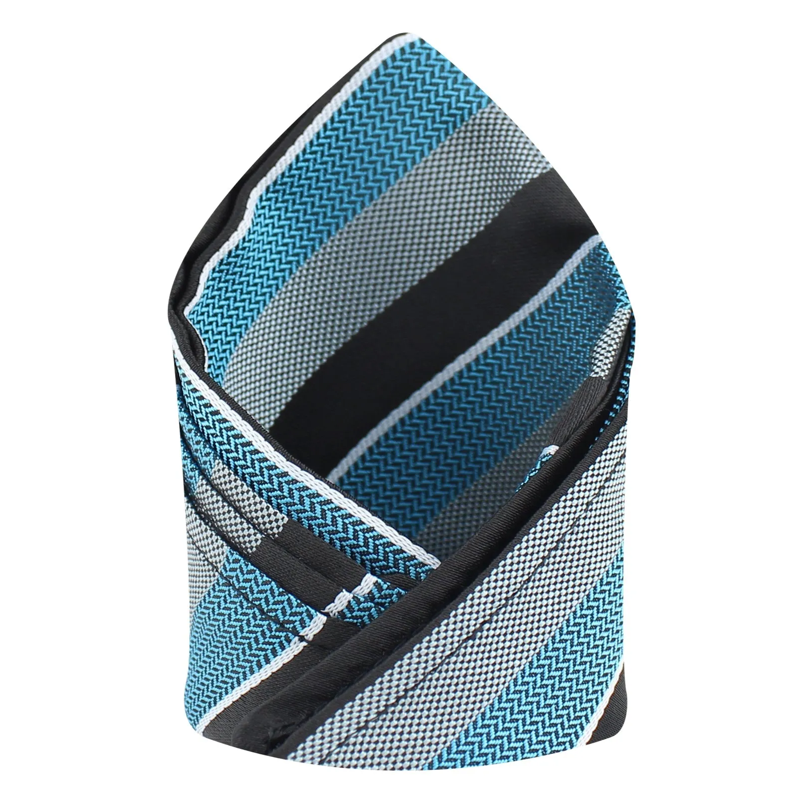 Kovove The Magma Striped Blue Pocket Square For Men