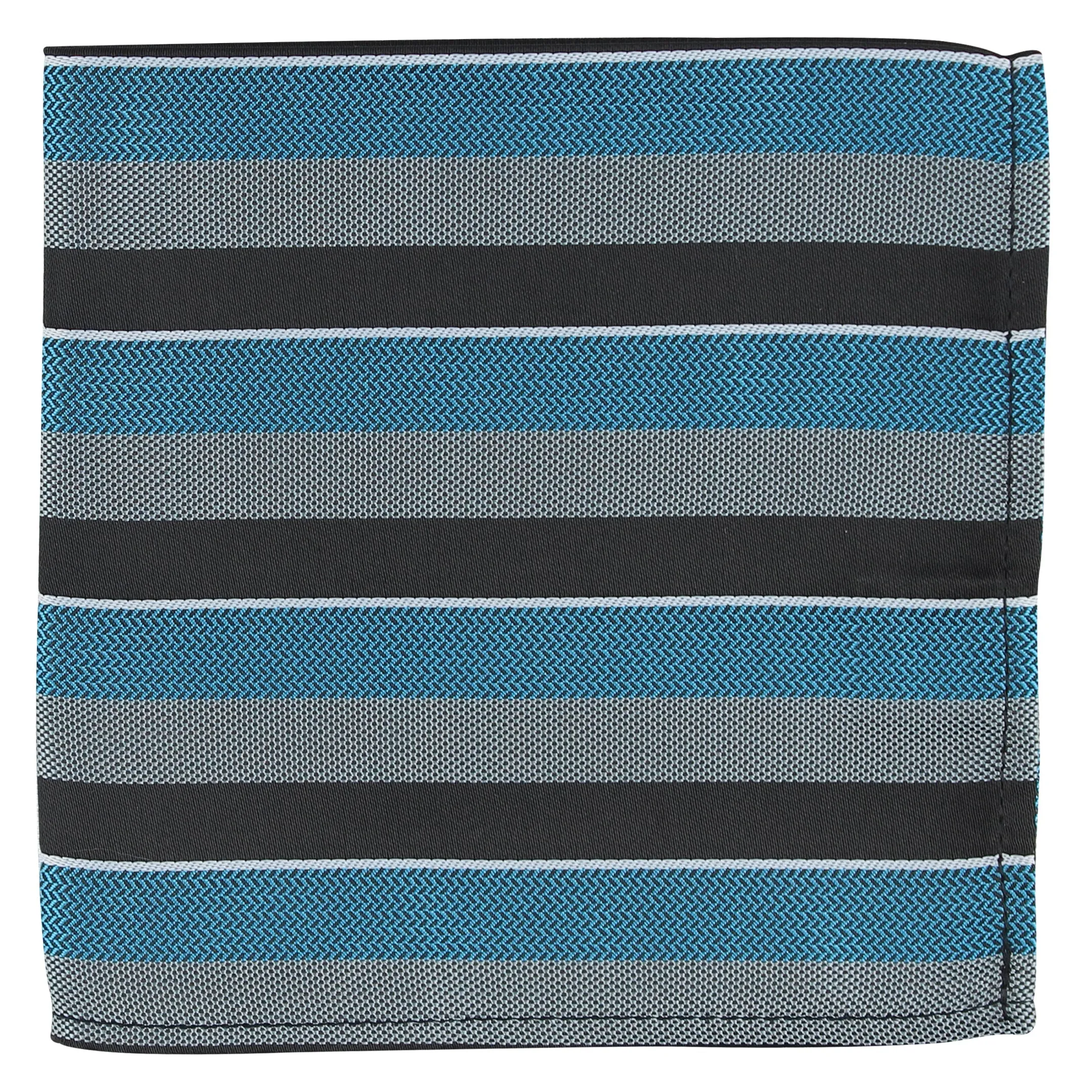 Kovove The Magma Striped Blue Pocket Square For Men