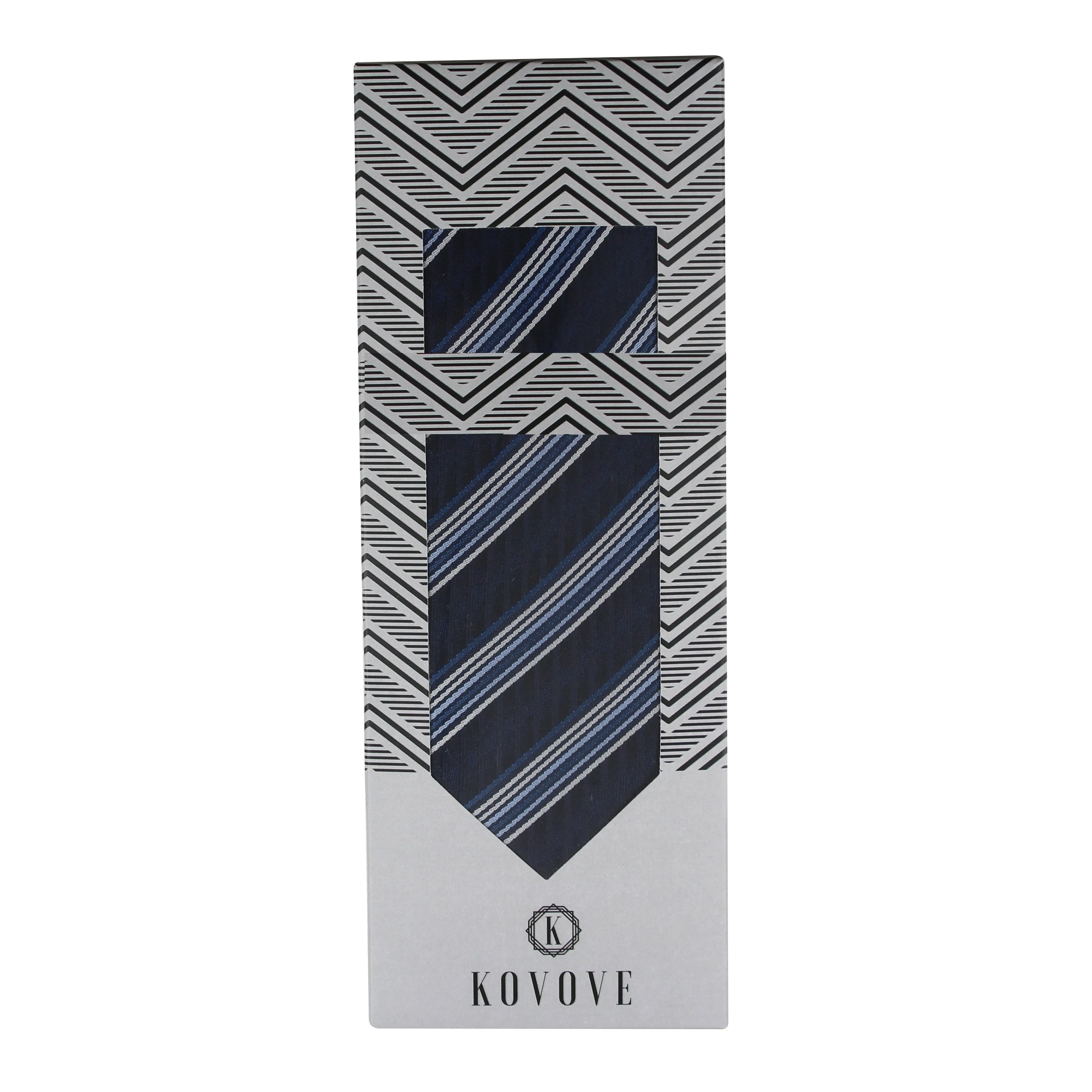 Kovove The Pleasing Striped Maroon Necktie and Pocket Square Gift Box