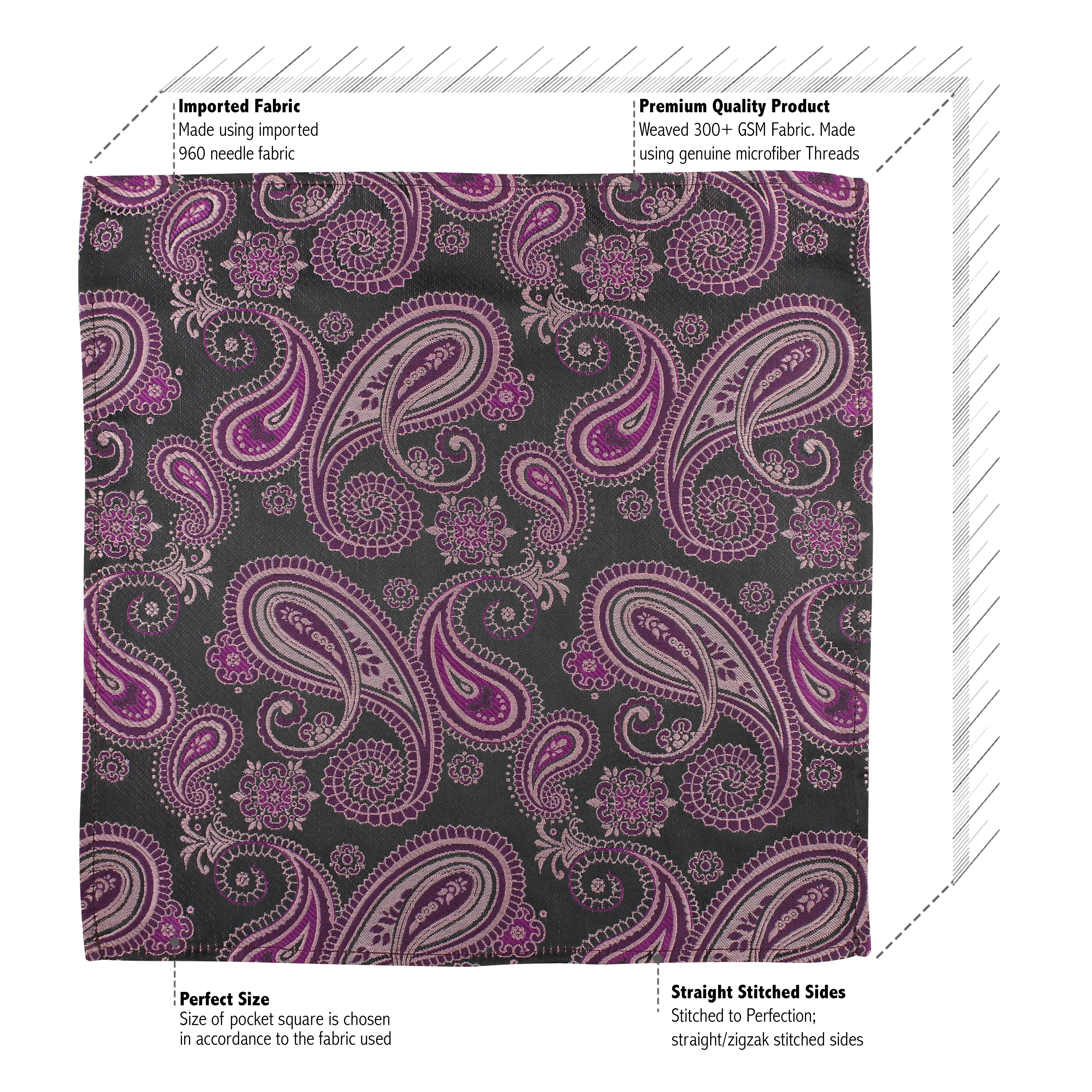 Kovove The Royal Paisley Pink Pocket Square