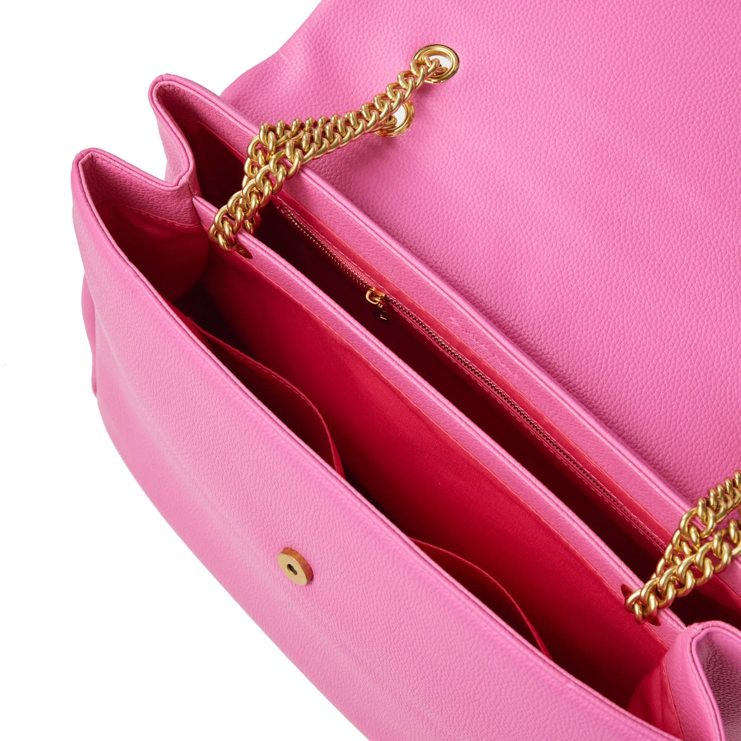 LARGE PEBBLE FLAP BAG - HOT PINK