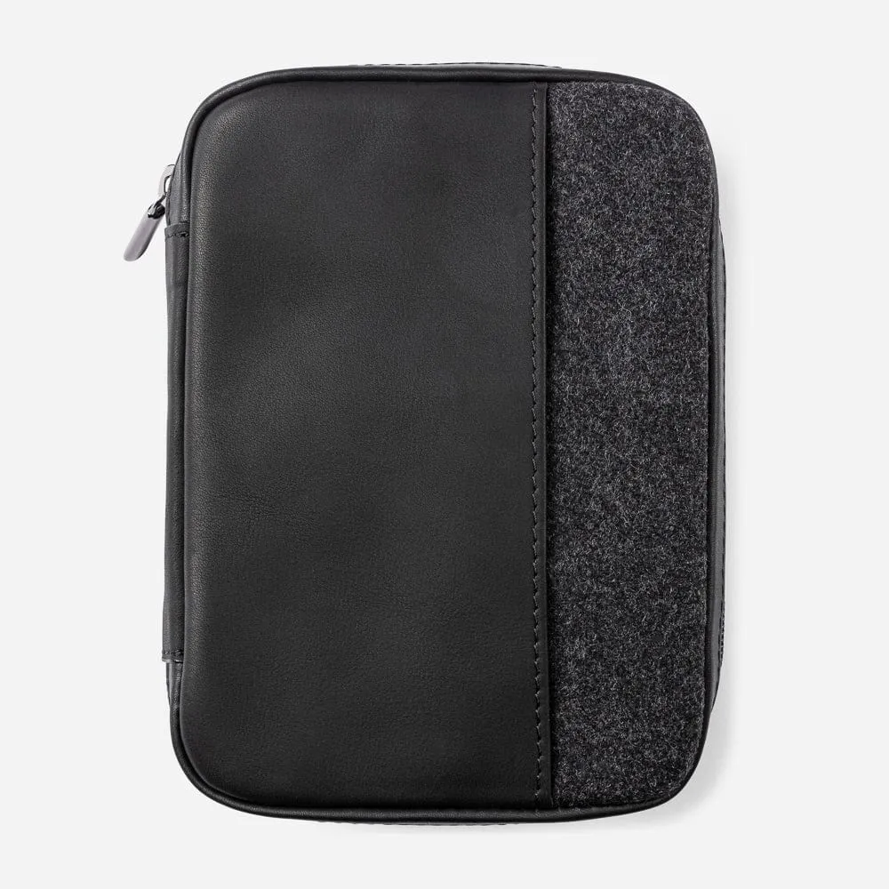 Leather Mini Folio in Black