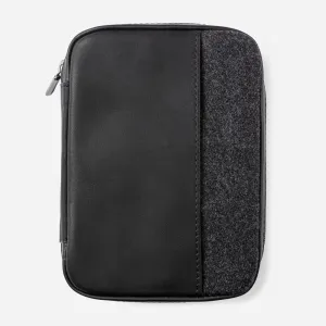 Leather Mini Folio in Black