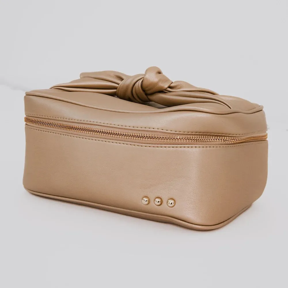 Madelyn Bow Makeup Bag - Gold