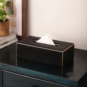 Meho Leather Tissue Box - Black