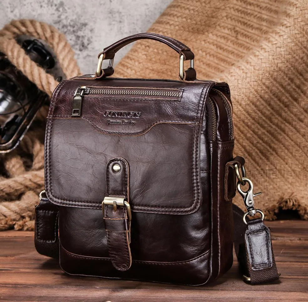 Men's Leather Shoulder Bag,Personalized Messenger Bag Crossbody bag, Retro Leather Bag Gift for Him