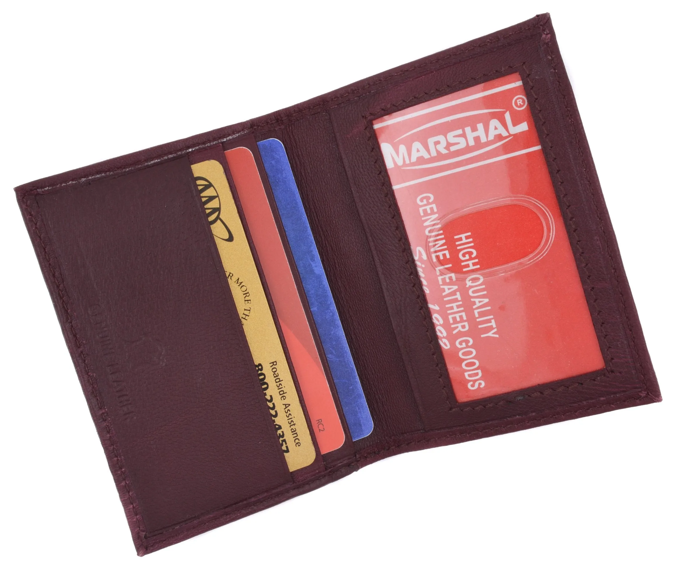 Mens Wallet Bifold Genuine Leather Slim Small Credit Card ID Holder with Front ID Licence Window 94