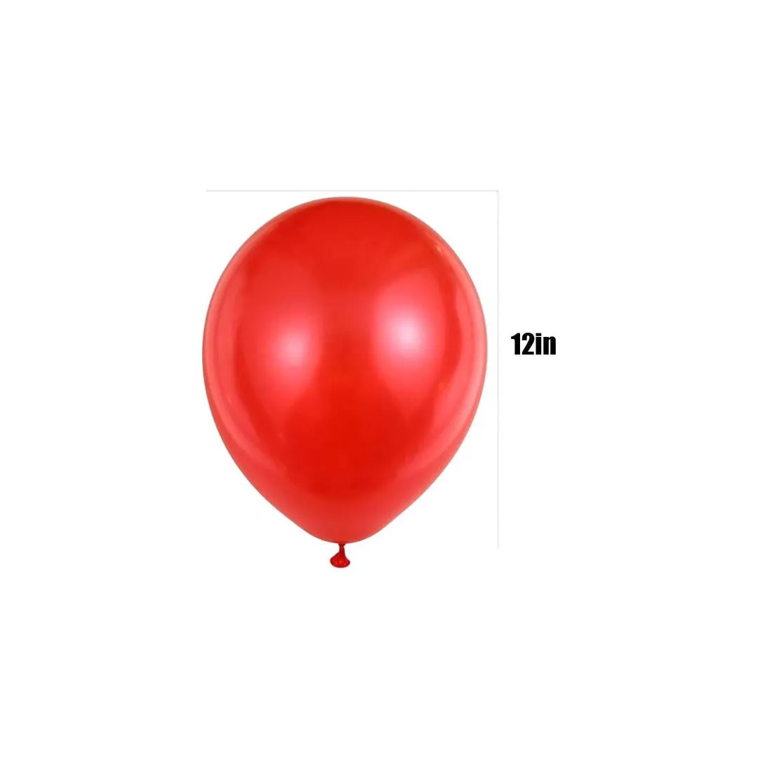 Metallic Balloon 12 Inch, Red Color - 40 Pcs