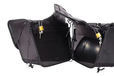 MOTORCYCLE WATERPROOF 2 PC STUD PVC SADDLEBAG WITH BRAID GREAT QUALITY