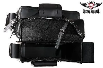 MOTORCYCLE WATERPROOFEXLARGE STUDDED PVC THROWOVER SADDLEBAG W/EXTRABONUS POCKET