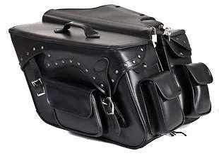 MOTORCYCLE WATERPROOFEXLARGE STUDDED PVC THROWOVER SADDLEBAG W/EXTRABONUS POCKET