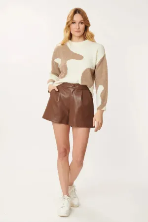 Nairobi Vegan Leather Short - Brown