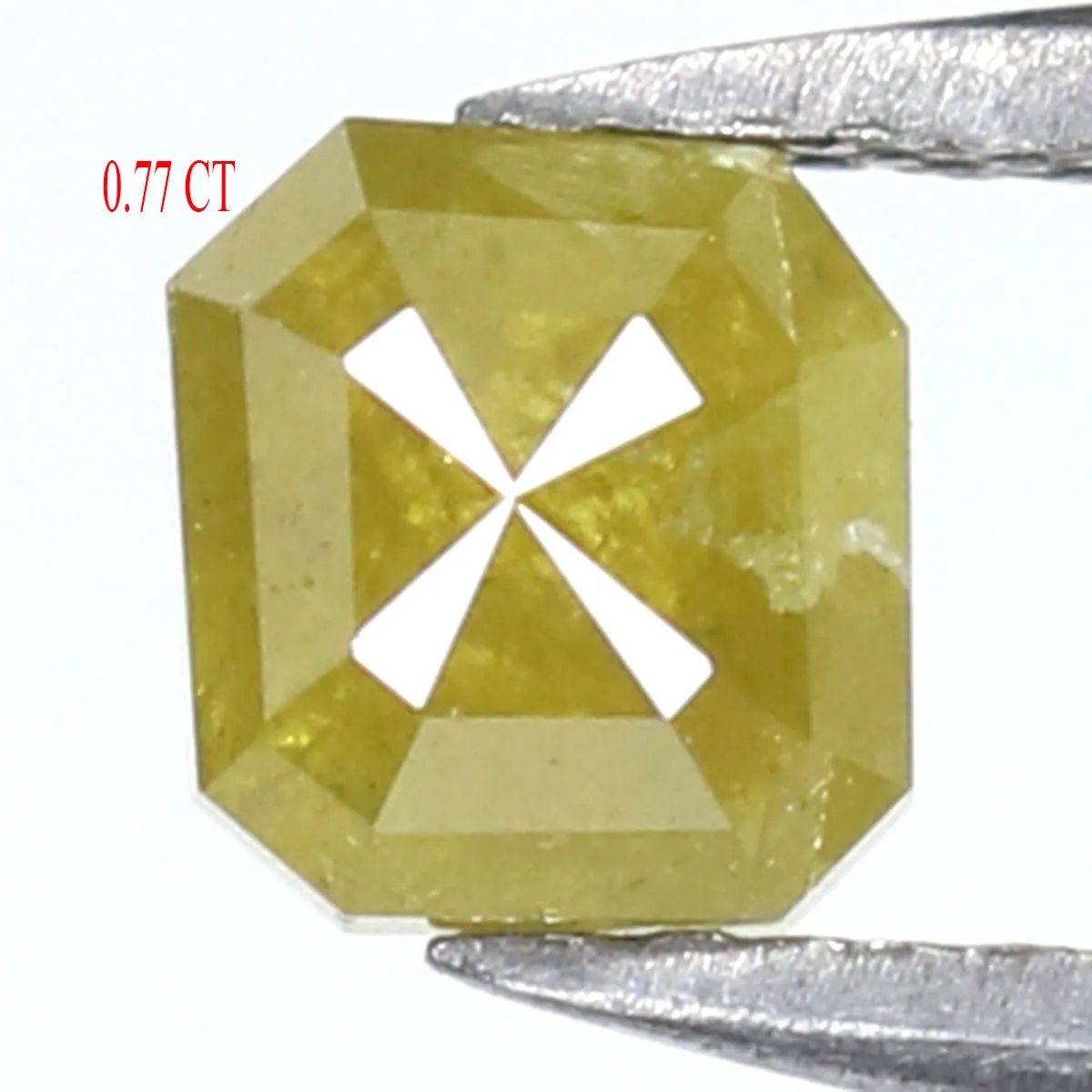 Natural Loose Radiant Diamond Yellow Color 0.77 CT 4.90 MM Radiant Shape Rose Cut Diamond L6831