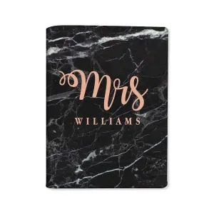 New Customized Passport Holder - Mrs Black Marble