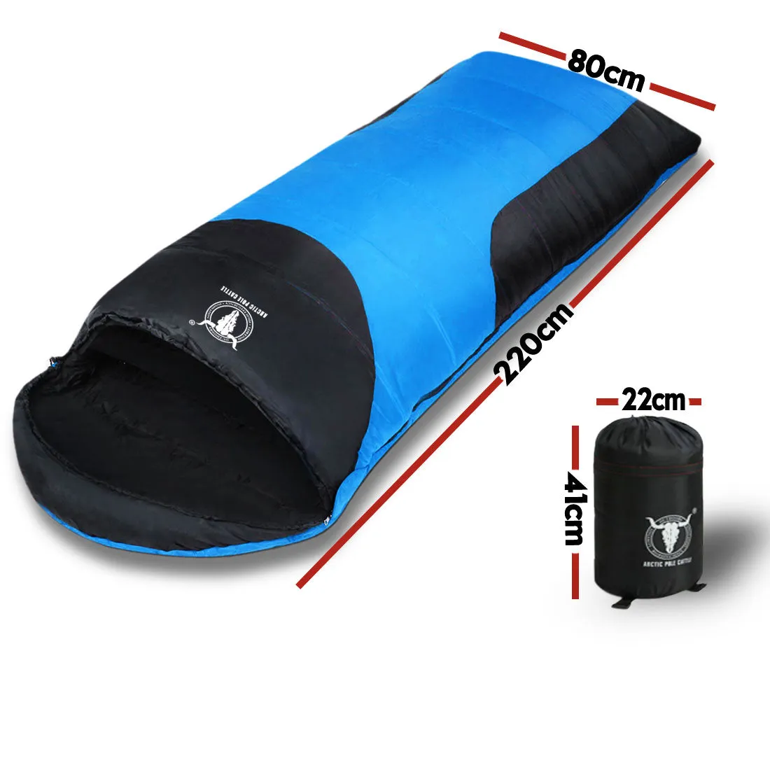 Outdoor Camping Envelope Sleeping Bag Thermal Tent Hiking Compact Single -10°C - blue