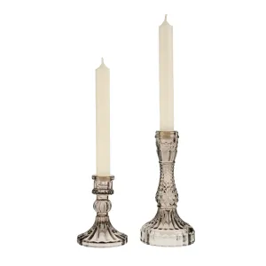 Palazzo Glass Candlestick - Grey