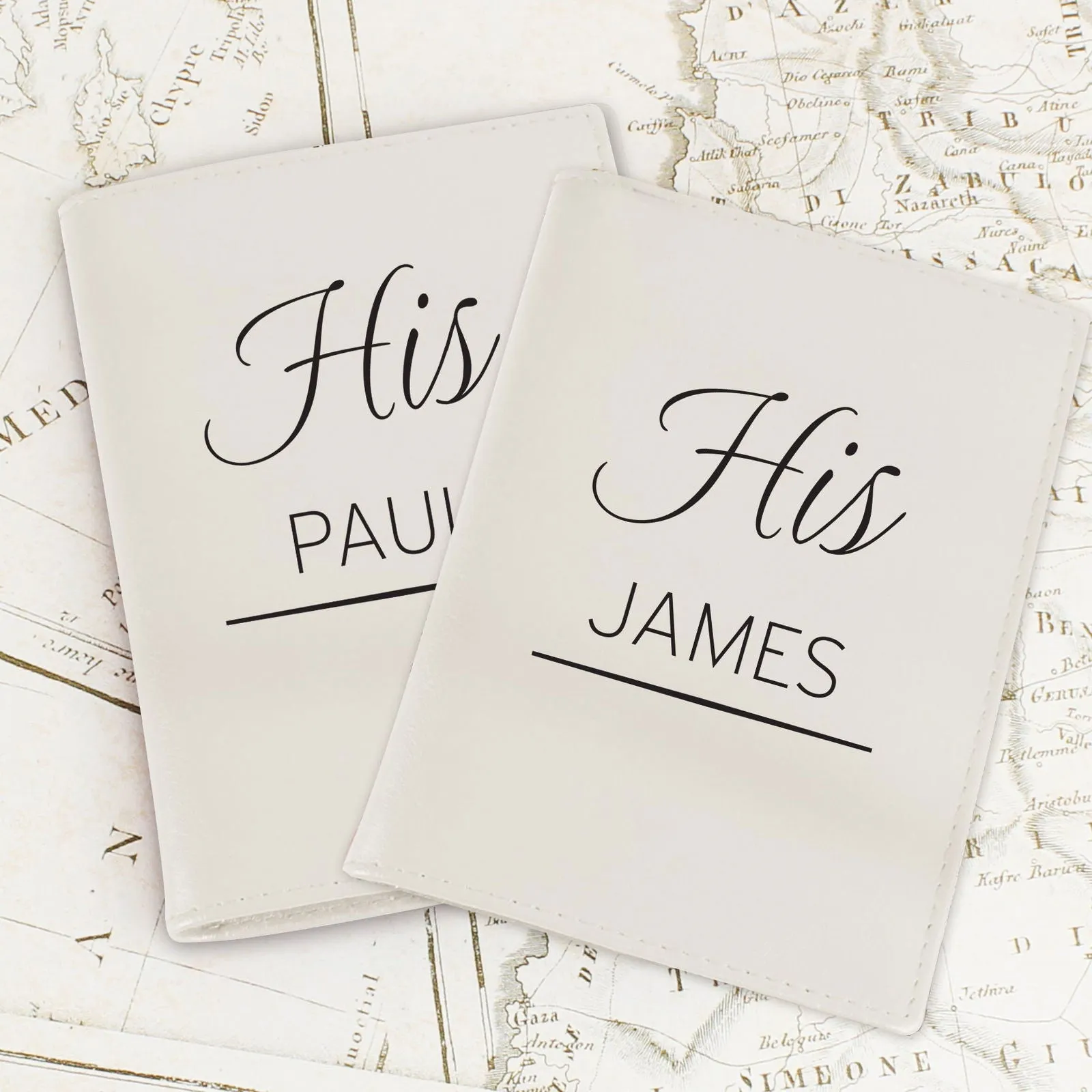 Personalised Couples Cream Passport Holders