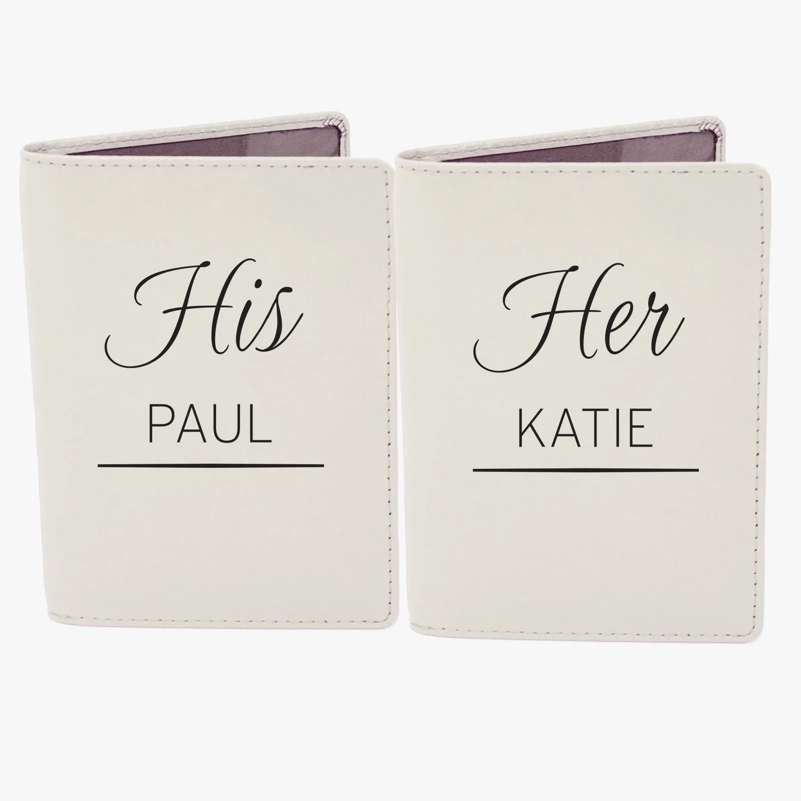 Personalised Couples Cream Passport Holders