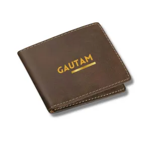 Personalised Wallet for Men Faux Leather Gents Purse - Add Name