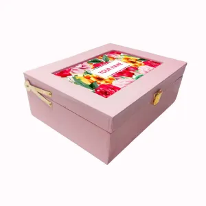 Personalized Valentine Gift Box for Girlfriend Add Your Name  - Multi Roses