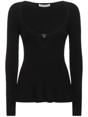 Philosophy Di Lorenzo Serafini   Ribbed viscose blend top w/ cutout 