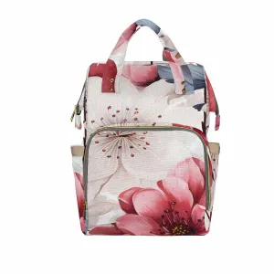 Pink Floral  Diaper Bag Backpack