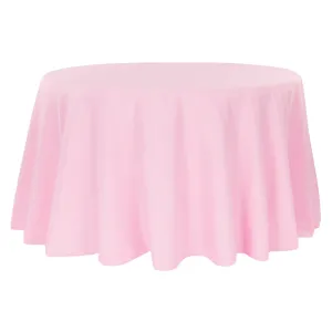 Polyester 108" Round Tablecloth - Pink