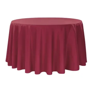 Polyester 120" Round Tablecloth - Burgundy