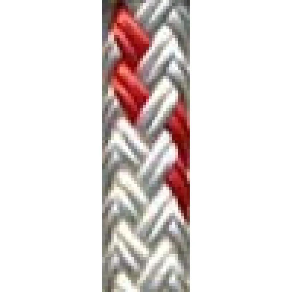 Polyester Braid - 5/16" White w/Red $/FT