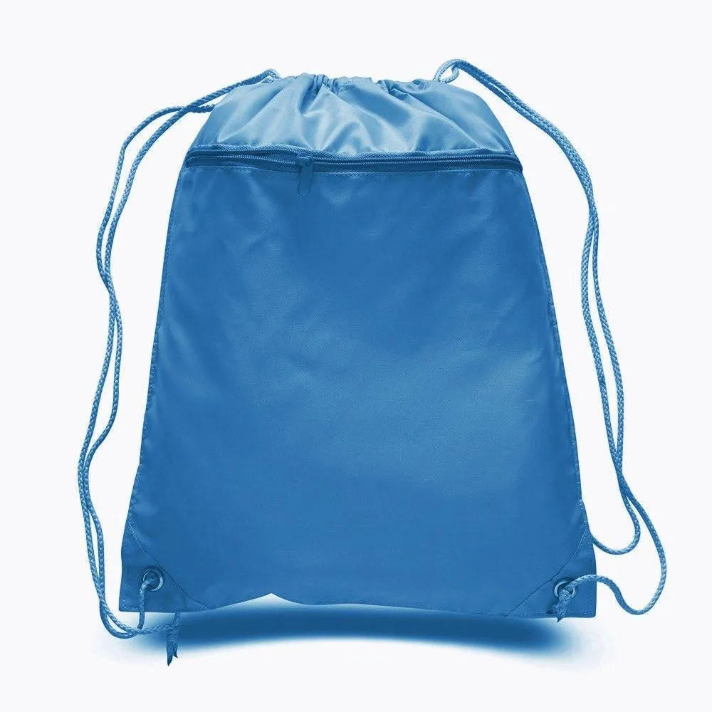 Polyester Cheap Drawstring Bags with Front Pocket