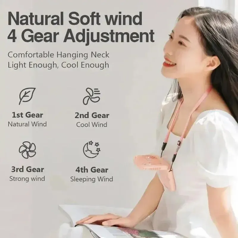 Portable Neck Hanging Folding Air Cooling Fan